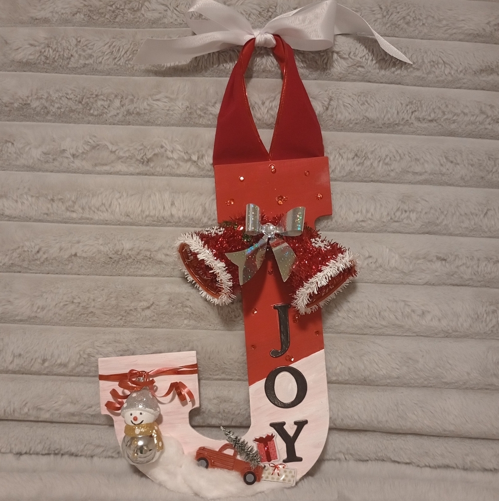 Holiday Finished Wood Letter Wall Hanging J for JOY
